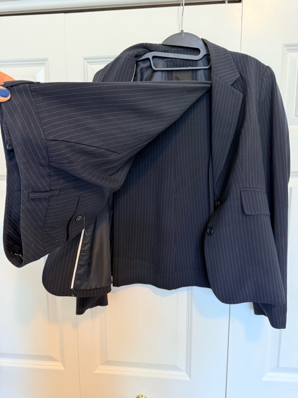 Navy Pinstripe Two-Piece Suit Jacket
